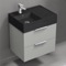 Floating Small Bathroom Vanity, Modern, 24